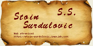 Stoin Surdulović vizit kartica